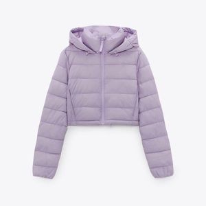 SOLD Zara Cropped Puffy Lightweight Jacket Lilac